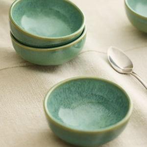 Reactive Glaze Stoneware Bowls, Set of 4