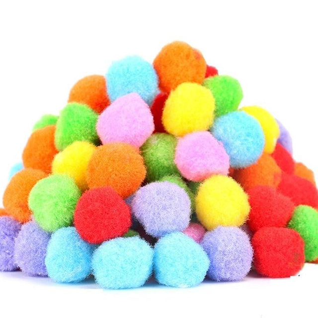 PET SHOW 20Pcs 1.5"/3.8cm Cat Toy Balls Bulk Soft Kitten Pompon Toys Indoor Cats Interactive Playing Quiet Ball Cats Favorite Toy Assorted 10 Colors