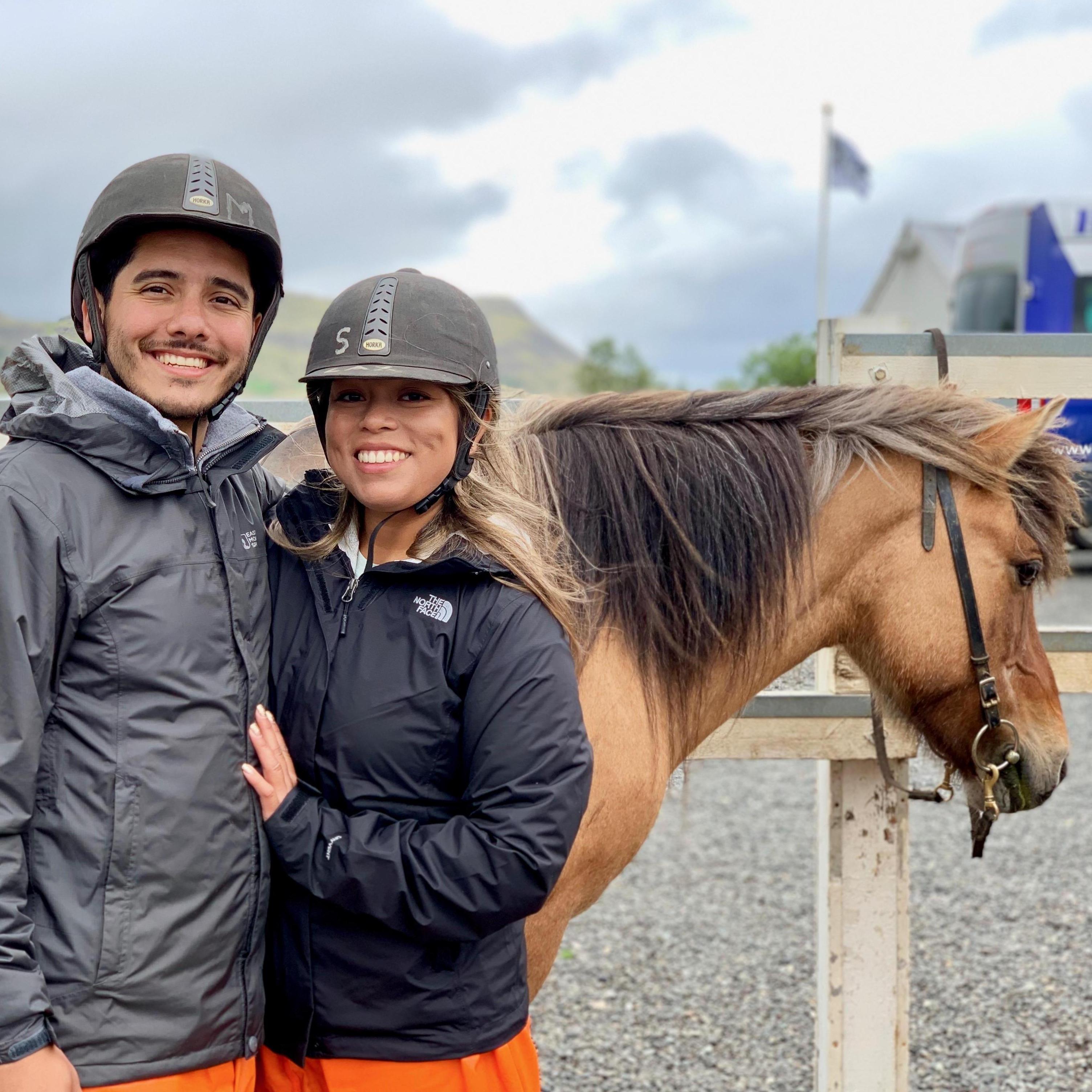 After a gorgeous horseback ride in Iceland.