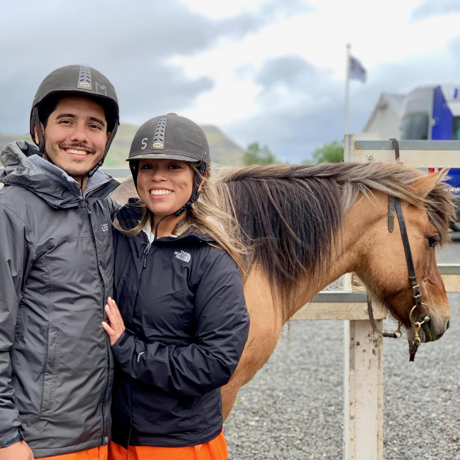 After a gorgeous horseback ride in Iceland.