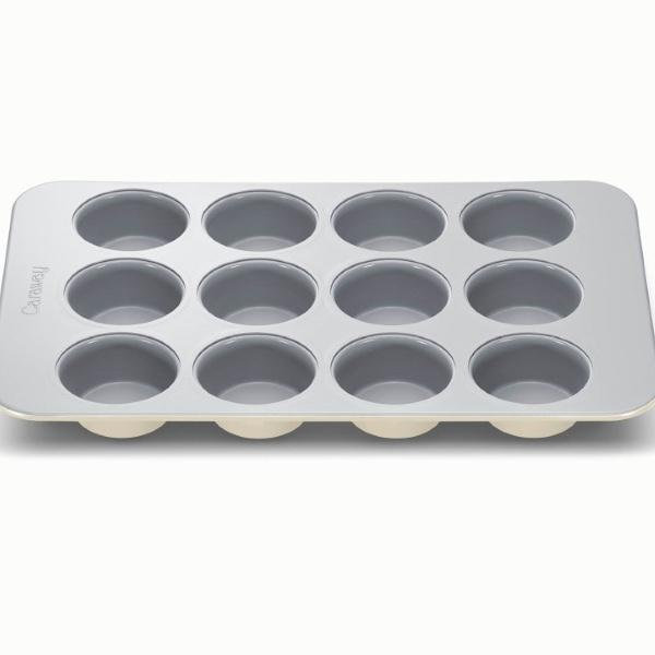 Caraway Non-Stick Ceramic 12-Cup Muffin Pan - Naturally Slick Ceramic Coating - Non-Toxic, PTFE & PFOA Free - Perfect for Cupcakes, Muffins, and More - Cream