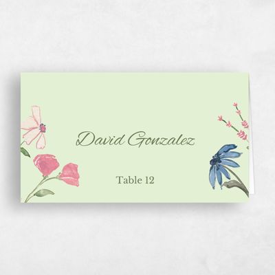 Light Green Wedding Place Card - Mireille