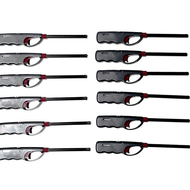 Knights of Armur 12-Pack BBQ Grill Lighter Casings Refillable Butane Gas Candle Fireplace Kitchen Stove Long