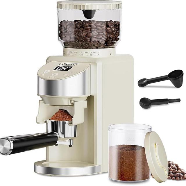 Gevi Conical Burr Coffee Grinder, Adjustable Burr Mill with 35 Precise Grind Settings, Anti-Static, Coffee Grinder Electric for Espresso/Drip/Percolator/French Press/American/Turkish Coffee Makers