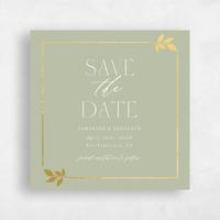 Green Wedding Save the Date - Dakota Square Foil