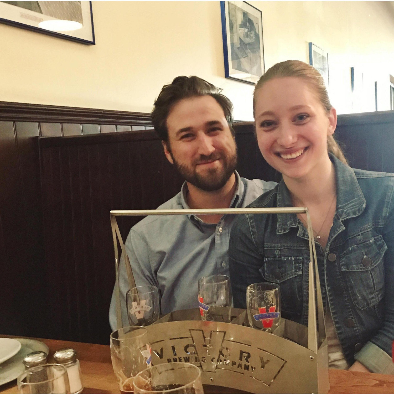 Working our way through all of the beers at the Victory Brewing Company