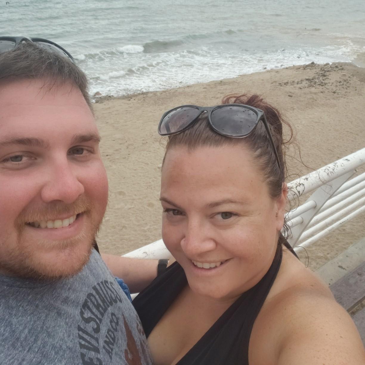 Beach time in Mexico. We got stuck in the rain that day!