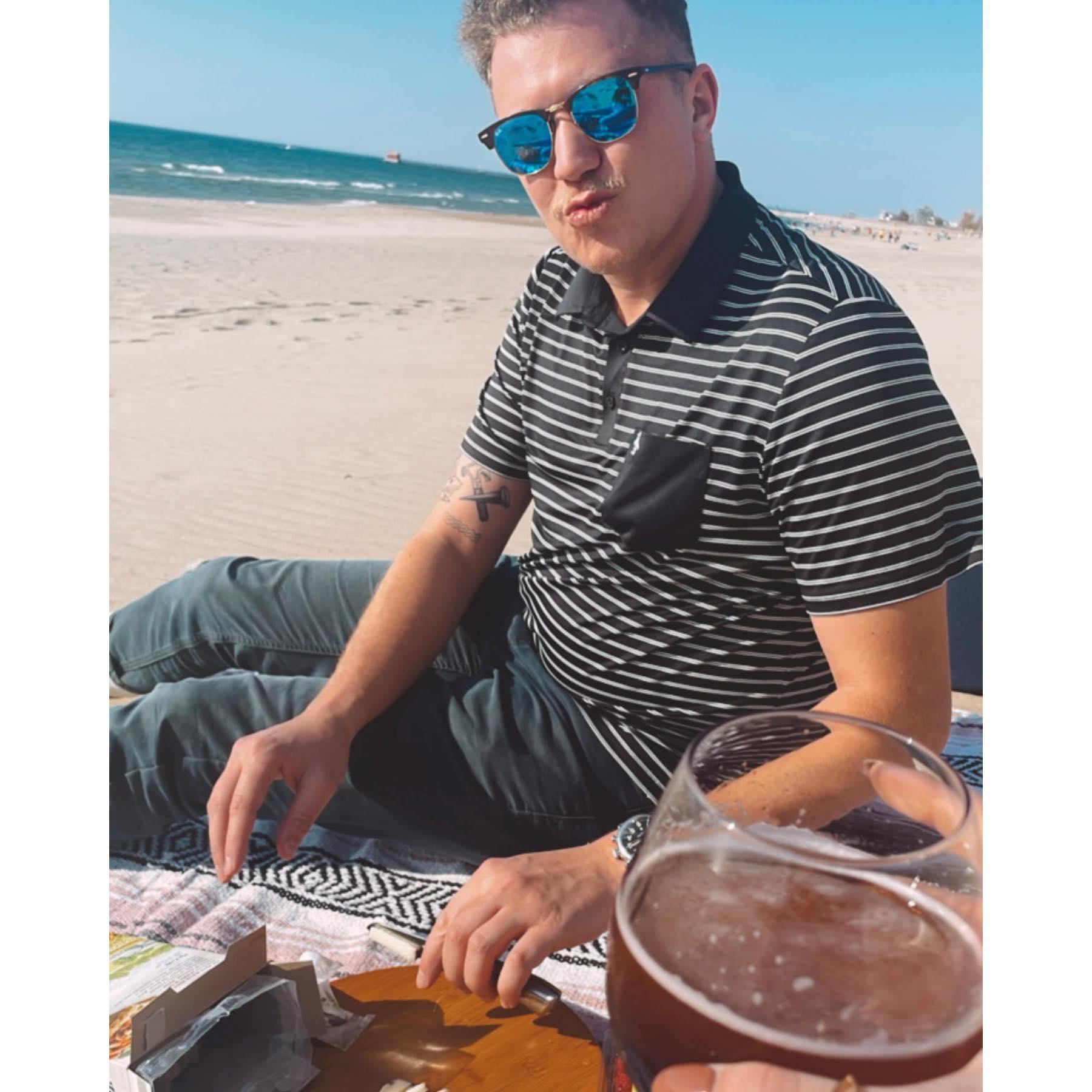 This picture was taken moments before Mitch proposed!
