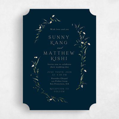 Black Ticket Wedding Invitation - Pero Classic