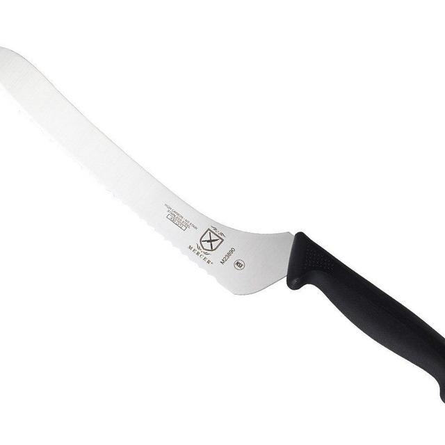 Mercer Culinary Millennia Black Handle, 9-Inch Offset Wavy Edge, Bread Knife