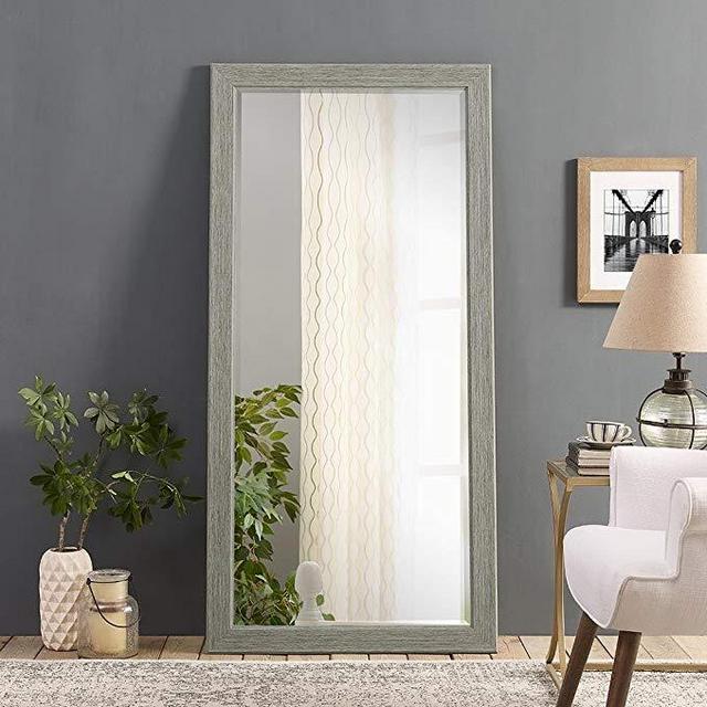 Naomi Home Rustic Mirror Green Gray/66" x 32"