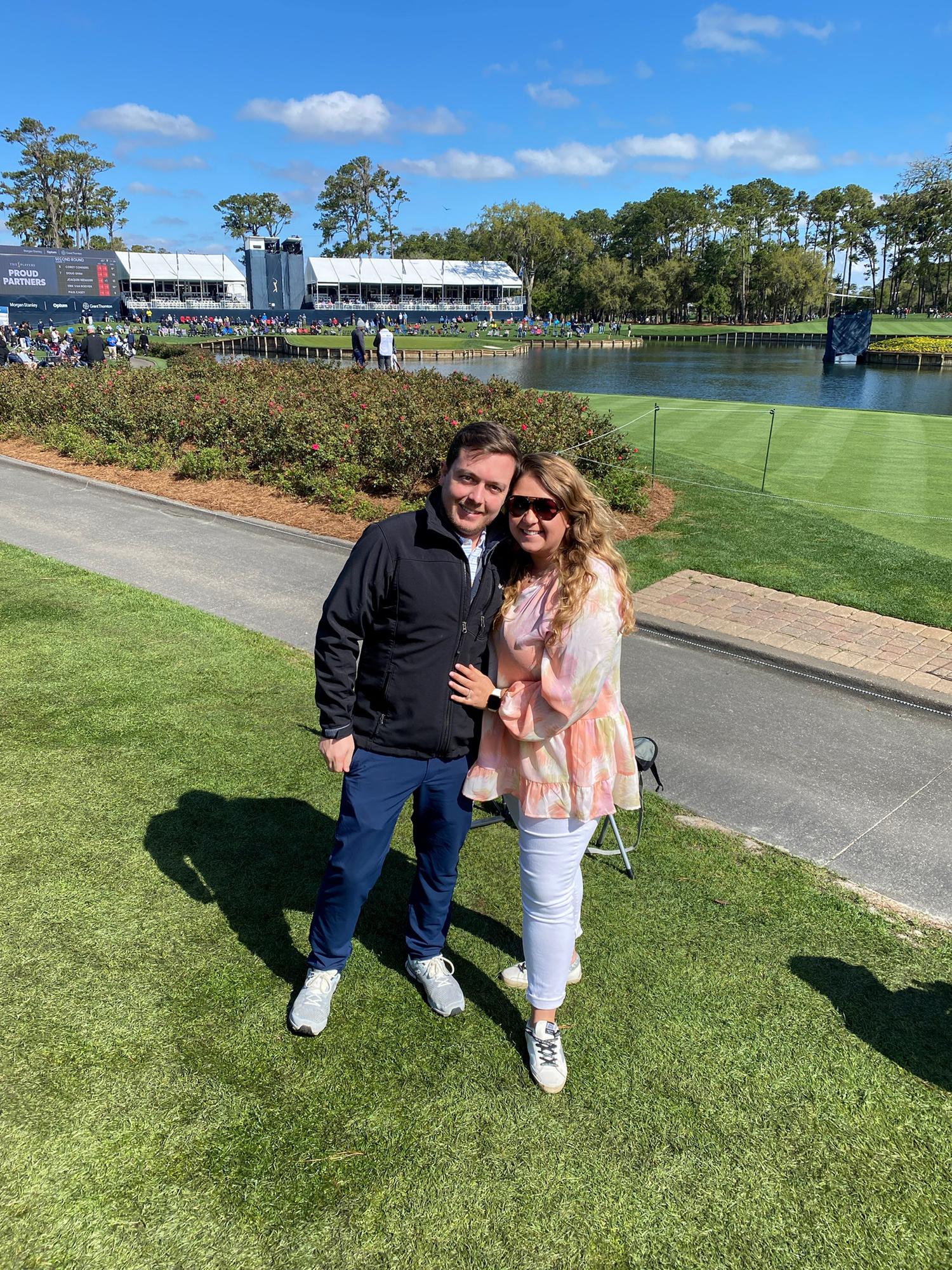 At the Players Championship the day after we got engaged!