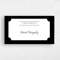 Black Wedding Place Card - Blake