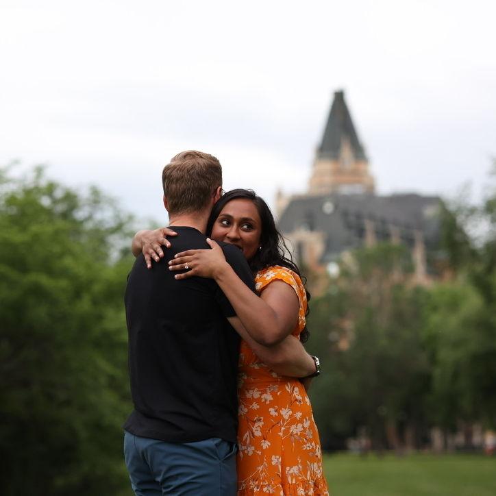 The day we got engaged, on our 2nd anniversary!
