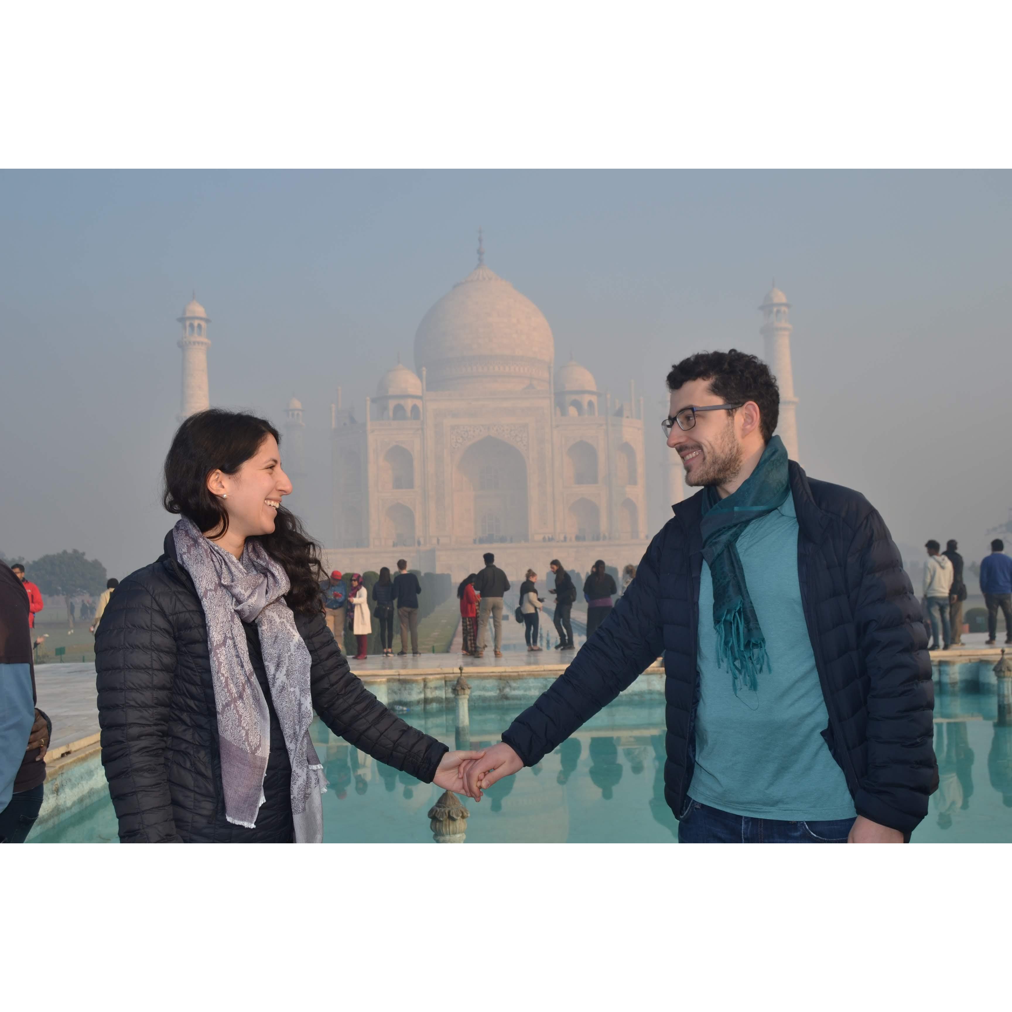 Spontaneous photo-shoot at the Taj Mahal.