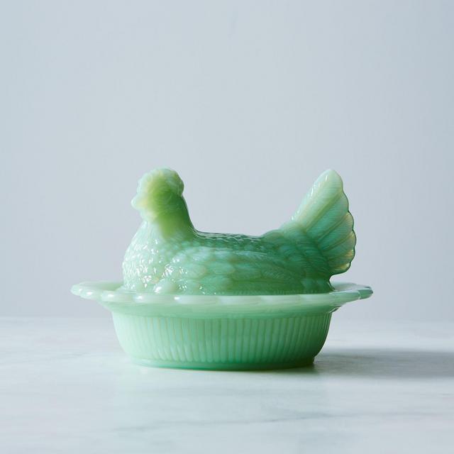 Jadeite Glass Hen