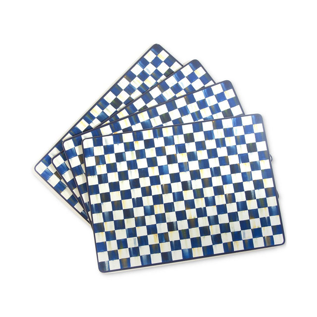 Mackenzie-Childs Royal Check Cork Back Placemats, Set of 4