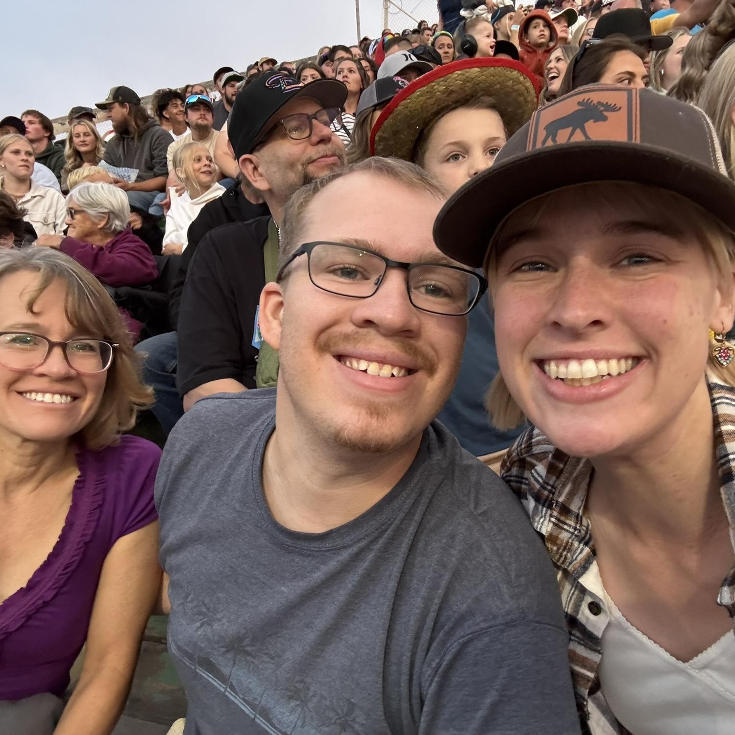 Watching the demolition derby with Jordan’s mom Lori and Hannah’s siblings