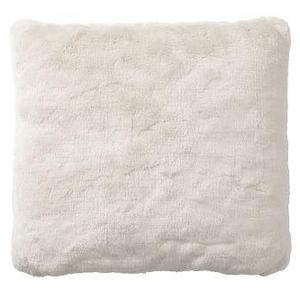 Faux Fur Pillow Cover, 18", Ivory Alpaca