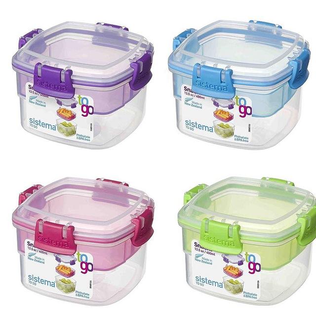 Sistema To Go Collection Snack Container, 13.5 oz./0.4 L, Color Received May Vary