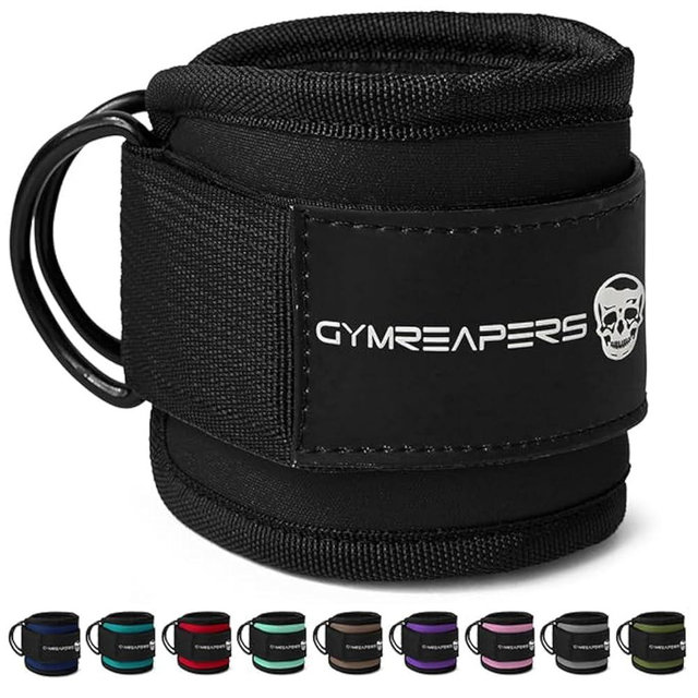 Gymreapers Ankle Straps For Cable Machine Kickbacks, Glute Workouts, Lower Body Exercises - Adjustable Leg Straps with Neoprene Padding