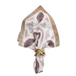 Valencia Napkin in White & Brown