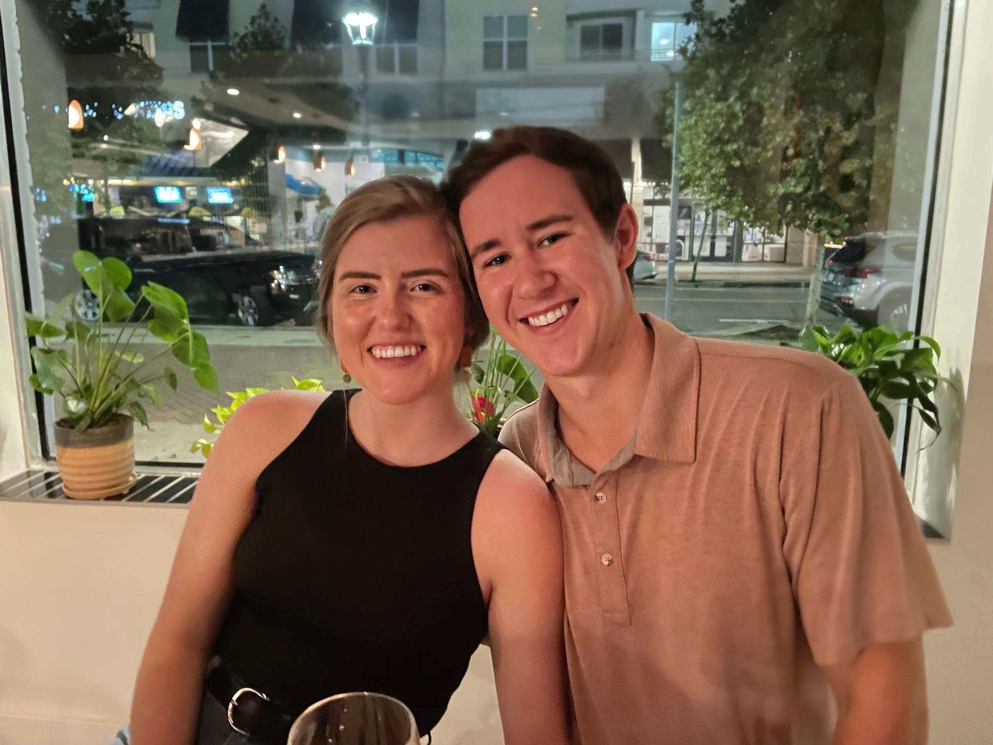 Dinner after we got engaged.