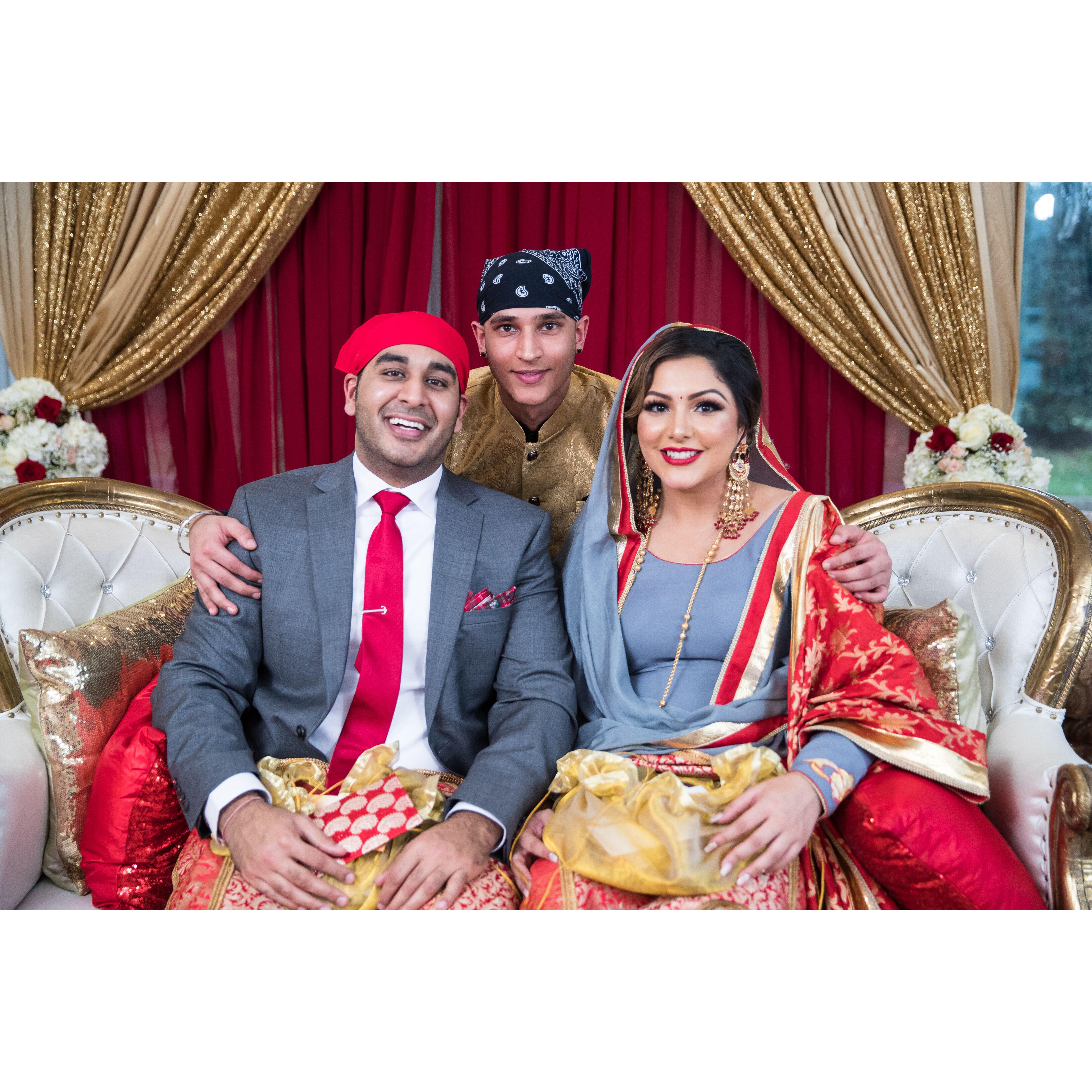 Harpreet, the Brother of the Bride, and the lovely couple!