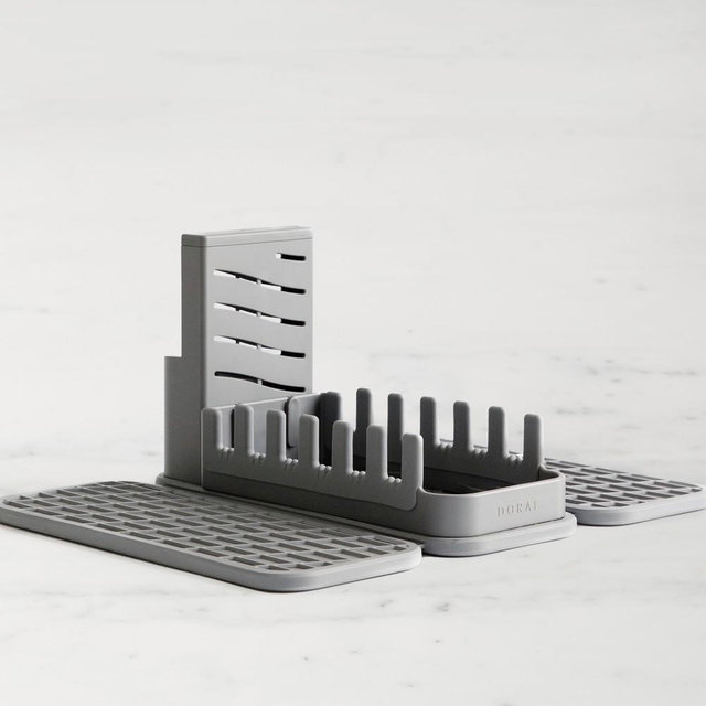 Dorai Dish Pad and Dish Pad Rack, Slate