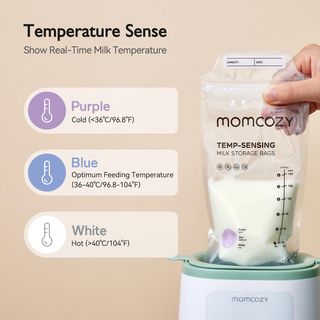 Momcozy, 120-Piece Temp-Sensing Breastmilk Storage Bags | Zola Baby