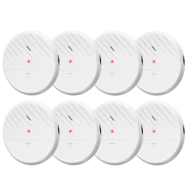 WSDCAM Window Alarm Sensors 125dB Ultra-Slim Wireless Glass Break Detector Vibration Alarm for Home Window and Door Security Glass Break Sensor Alarm - 8 Pack