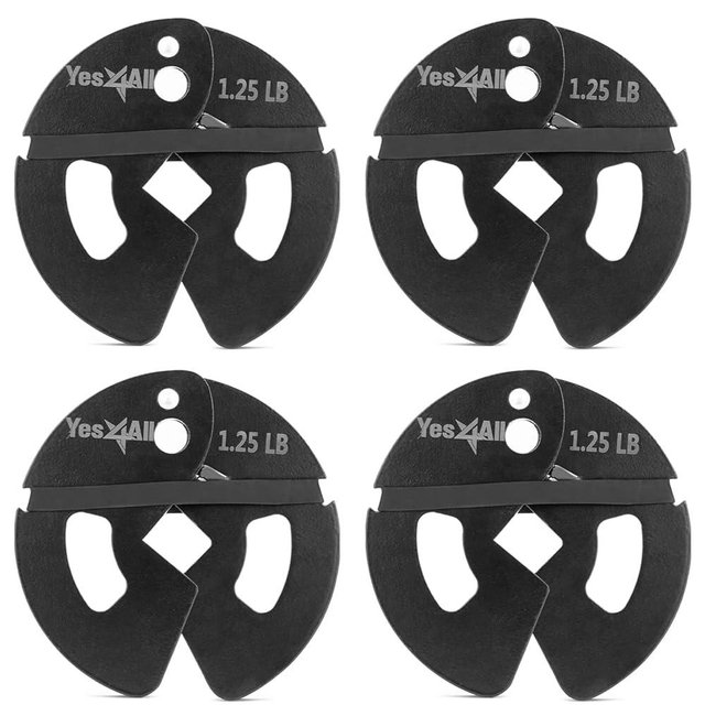 Yes4All Fractional Weight Plates Set, Available In Steel And Rubber, Set of 2/4/6 Plates in 1.25LB, 2.5LB, or 5LB Sizes, Micro Change Plates for Dumbbell and Olympic Barbell Weightlifting