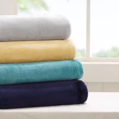 Intelligent Design Microlight Plush Throw Blanket in Grey
