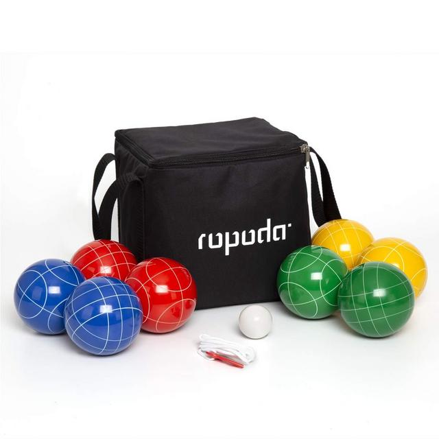 Bocce Ball Set with 8 Balls, Pallino, Case and Measuring Rope for Backyard, Lawn, Beach & More (4 to 8 Person Bocce Ball Set)