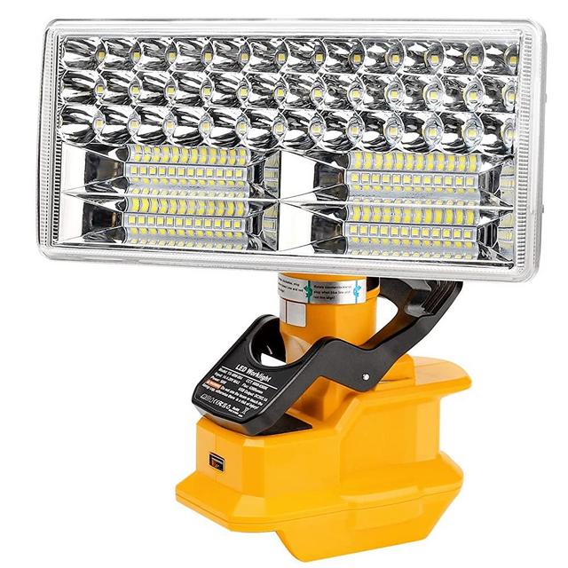 For Dewalt Light 20V, WaxPar 4200LM Battery Light for Dewalt Spotlight Compatible with dewalt 20V Max Lithium Battery 40W Cordless Floodlight with 110° Pivoting Head, 330° Rotate Body, Clip, USB port