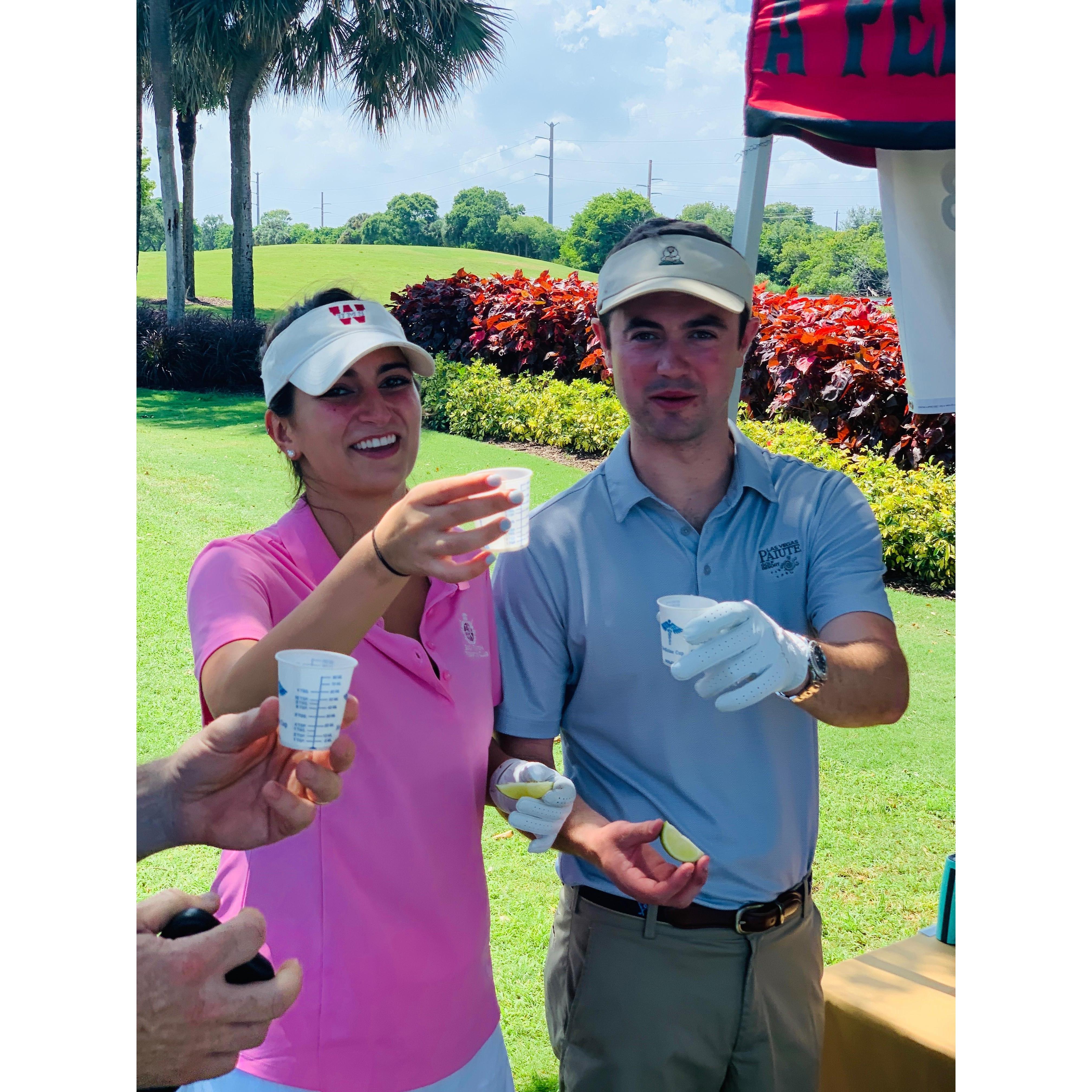 Tequila shots on the Golf course!!