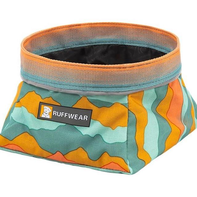 Ruffwear, Quencher Dog Bowl, Collapsible, Portable Food and Water Bowl, Spring Mountains, Medium