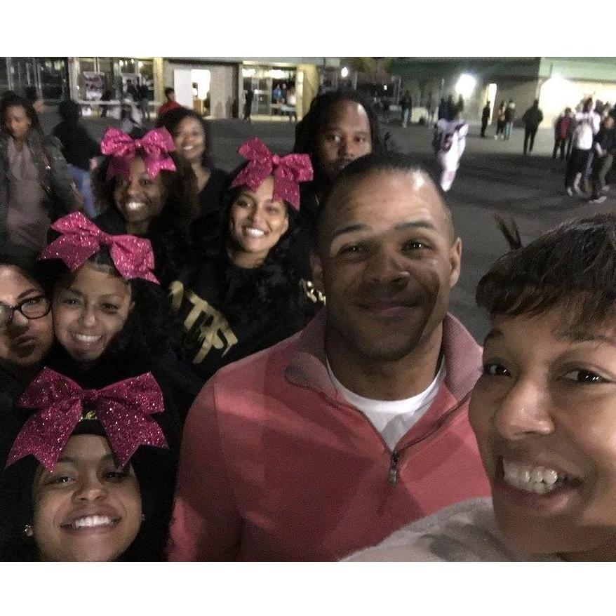 Family time during Senior Day during Dees football game