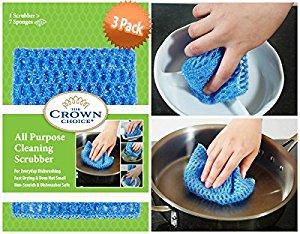 NO ODOR Dish Cloth for All Purpose Dish Washing (3 Pk) | No Mildew Smell from Sponges, Scrubbers, Wash Cloths, Rags, Brush | Outlast ANY Kitchen Scrubbing Sponge or Cotton Dishcloth