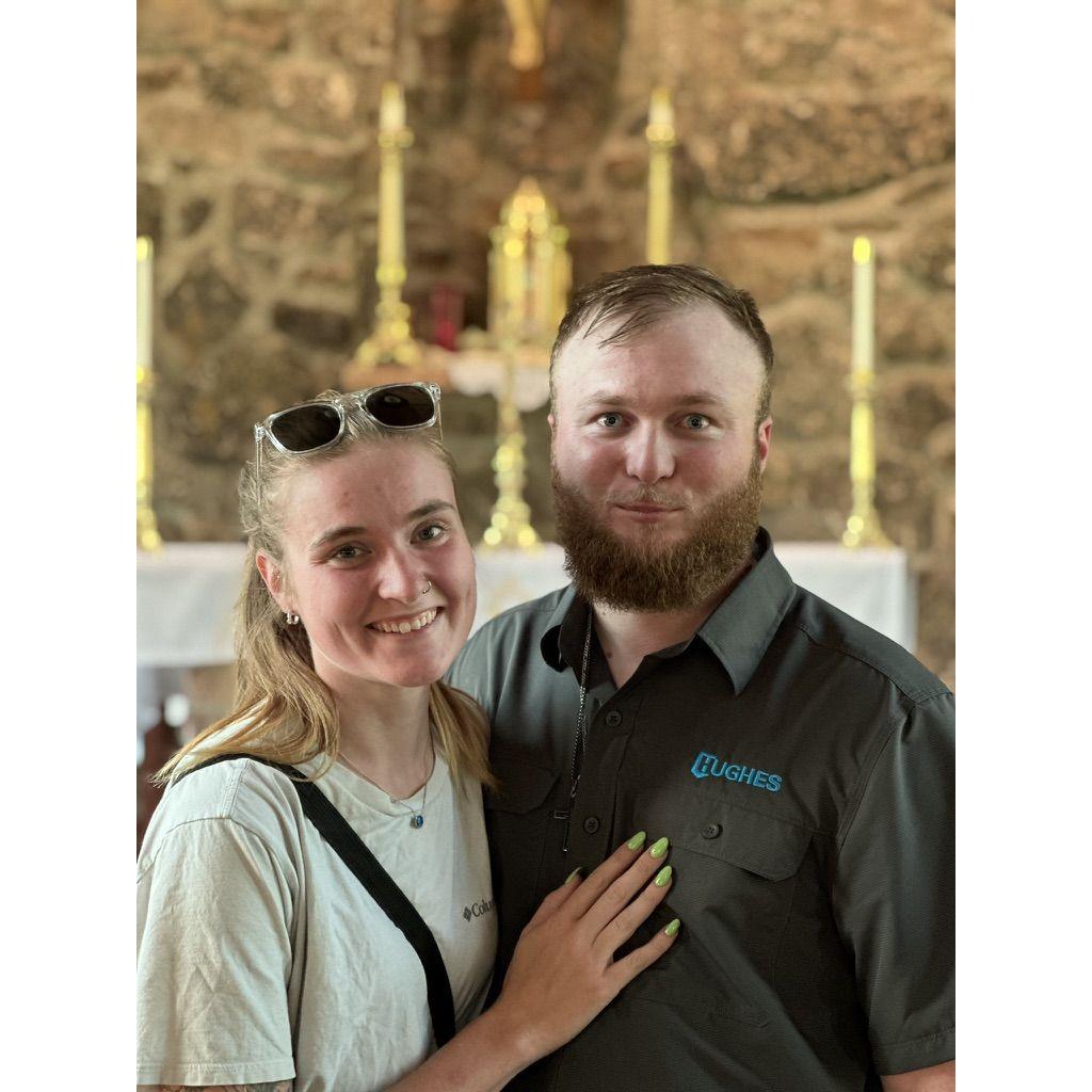 When your fiancé's father asks for one more photo and you can't help but make a funny face.