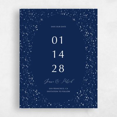 Navy, Blue Wedding Save the Date - Glacier Frame