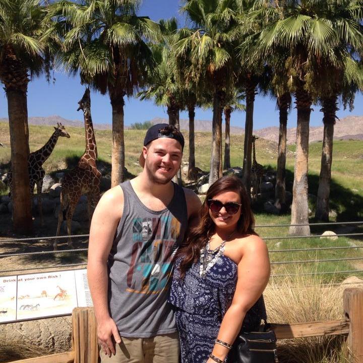 We like to take a trip to Palm Springs every August! This was from our first trip, back in 2015 when we got to feed giraffes at The Living Desert Zoo!