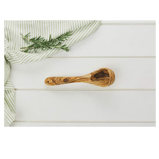 Naturally Med - 12" Olive Wood Soup Ladle - Wooden Cooking Spoon, Gravy Ladle. For Cooking, Serving, Stirring. Handcrafted of Olive Wood