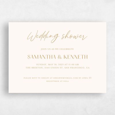 Linen, Brown Wedding Wedding Shower Invitation - Sidney Landscape