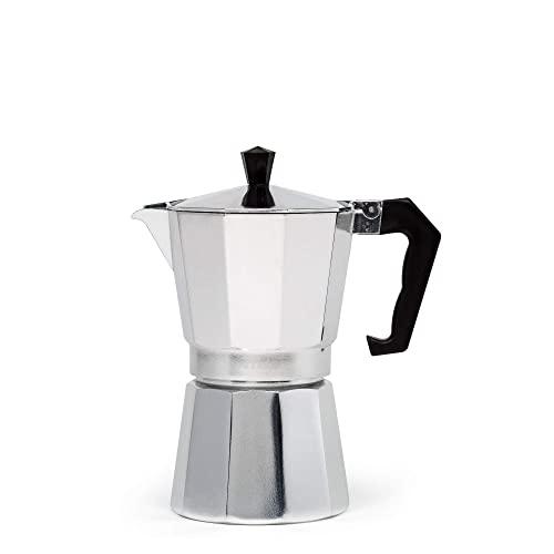 Primula Aluminum Espresso Maker - Aluminum - For Bold, Full Body Espresso - Easy to Use - Makes 6 Cups