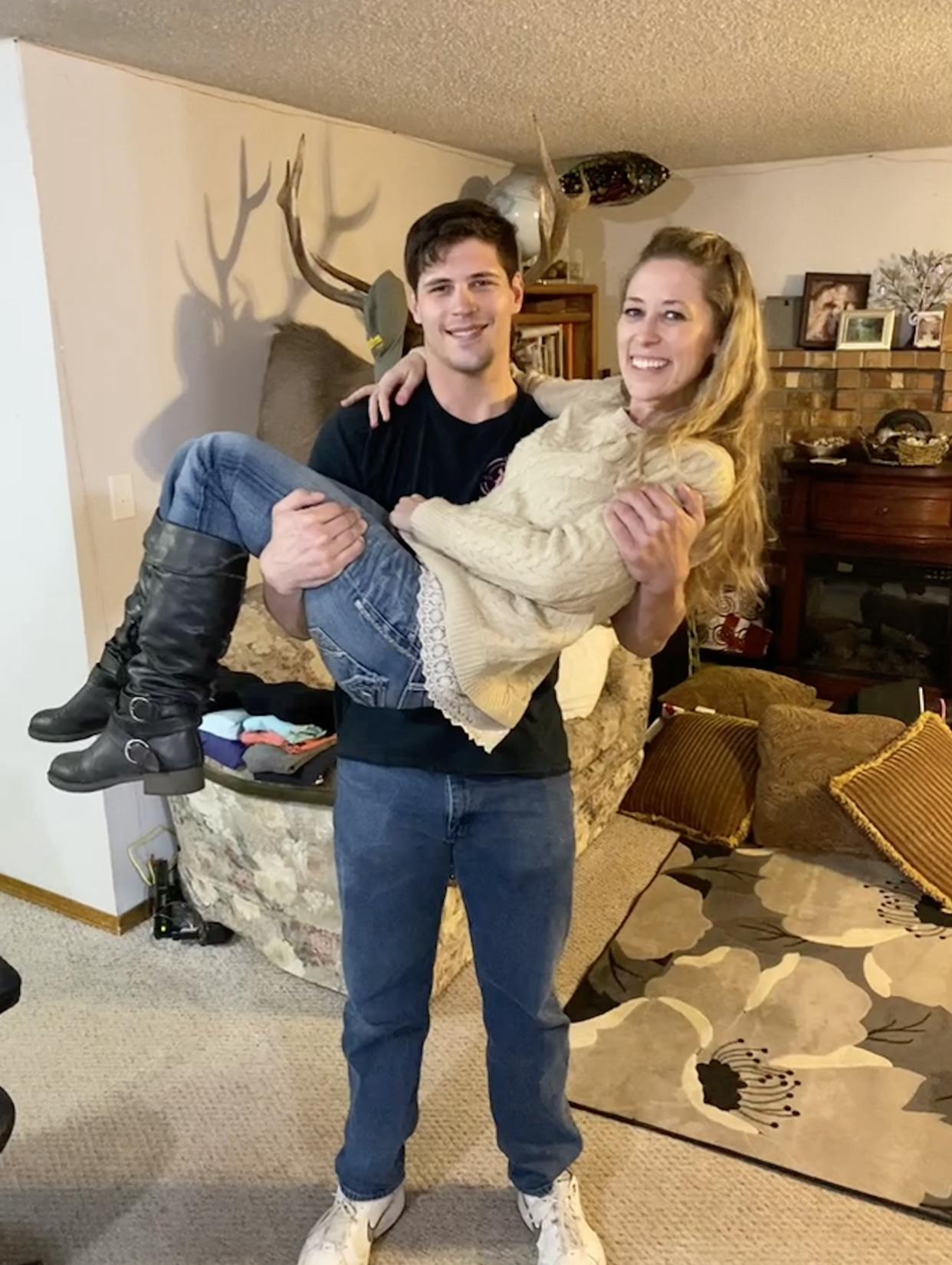 Brandon’s eager to carry Tanna everywhere.