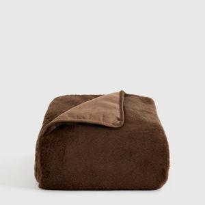 Luxury Faux Fur Throw - Truffle, 60x80