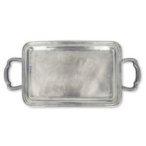 MATCH Pewter Lago Medium Rectangle Tray With Handles