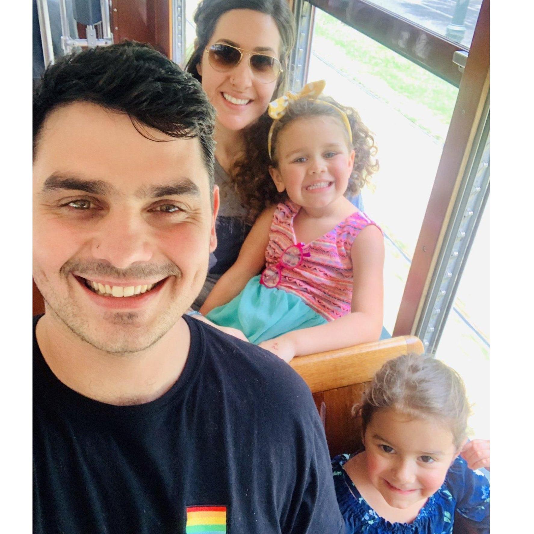 The girl's first street car ride