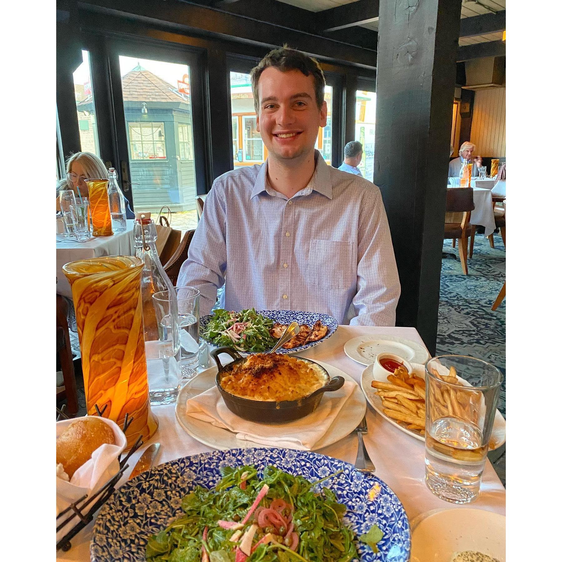 Our dinner in Newport after we booked our venue